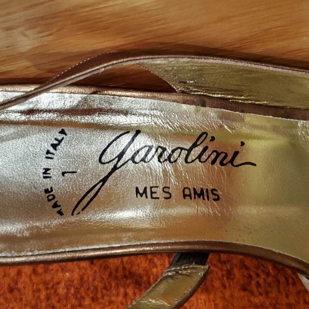 Vintage Garolini Mes Ami Gold slingback, open toe - Picture 5 of 6